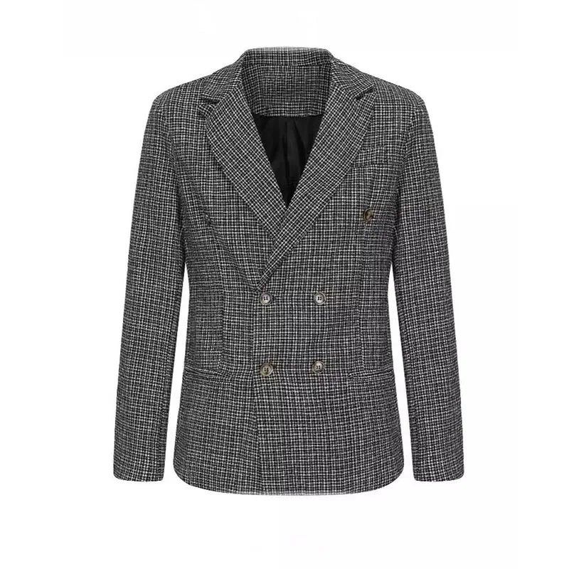 Men’s Check Pattern Formal Blazer