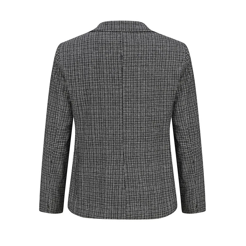 Men’s Check Pattern Formal Blazer