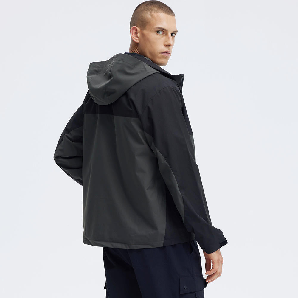 Dual-Tone Hooded Zip Jacket for Men