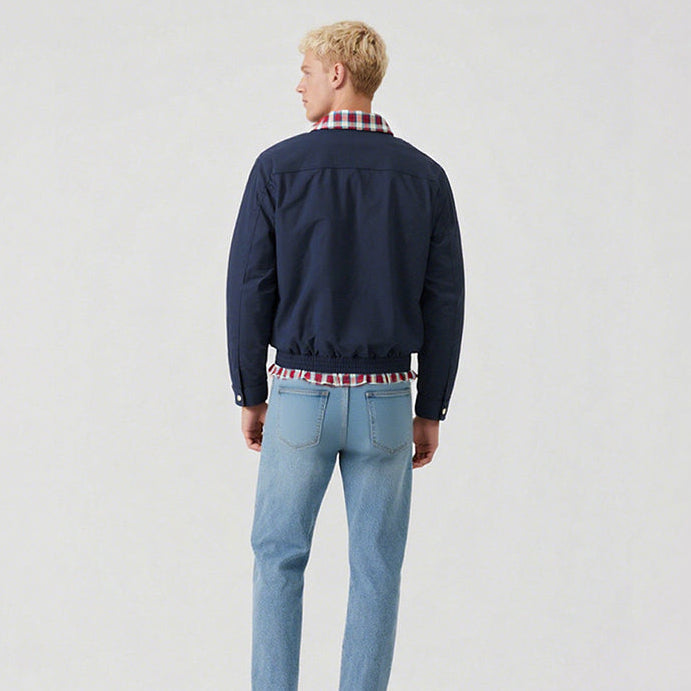 Men’s Plaid Button Bomber Jacket