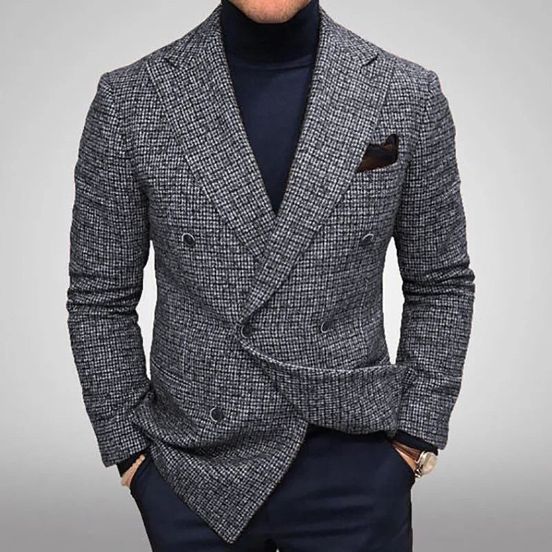 Men’s Check Pattern Formal Blazer