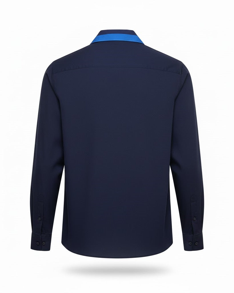 Striped Colorblock Lapel Shirt